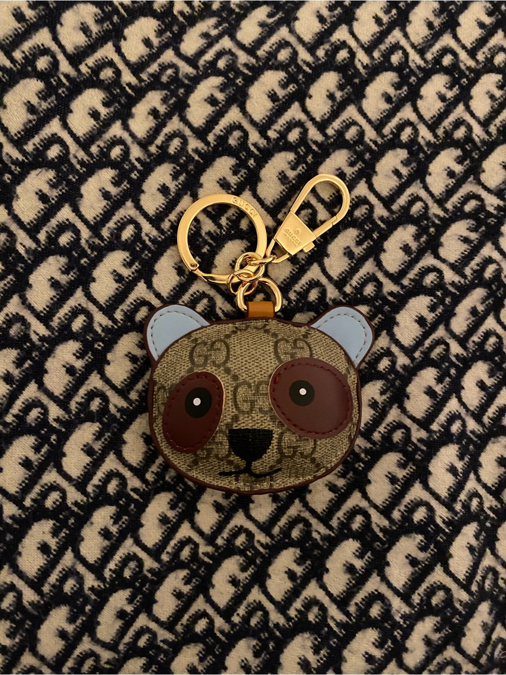 Brown & Light Blue Panda Keychain